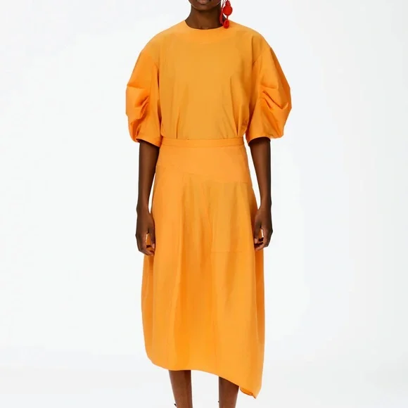 Tibi Asymmetrical Skirt in Vibrant Orange - Picture 1 of 1